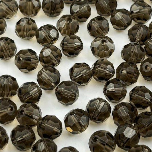 YUEXIGO 400pcs 4mm Round Crystal Glass Beads for Jewelry Making, Faceted Crystal Glass Spacer Beads for Bracelet Earring Necklace DIY Craft(Gray)