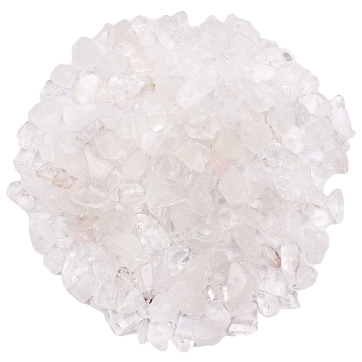 500 pcs Natural Chip Stone Beads, White Crystal 5-8 mm Irregular Gemstones Healing Crystal Loose Rocks Bead Hole Drilled for Jewelry Making Bracelet