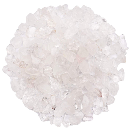 500 pcs Natural Chip Stone Beads, White Crystal 5-8 mm Irregular Gemstones Healing Crystal Loose Rocks Bead Hole Drilled for Jewelry Making Bracelet