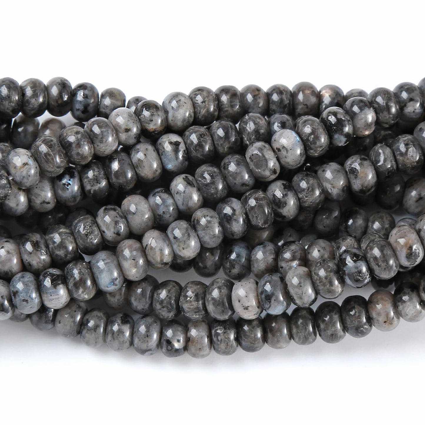 5x8MM 72PCS Black Labradorite Tube Rondelle Abacus Disk Spacer Loose Beads for Jewelry Making