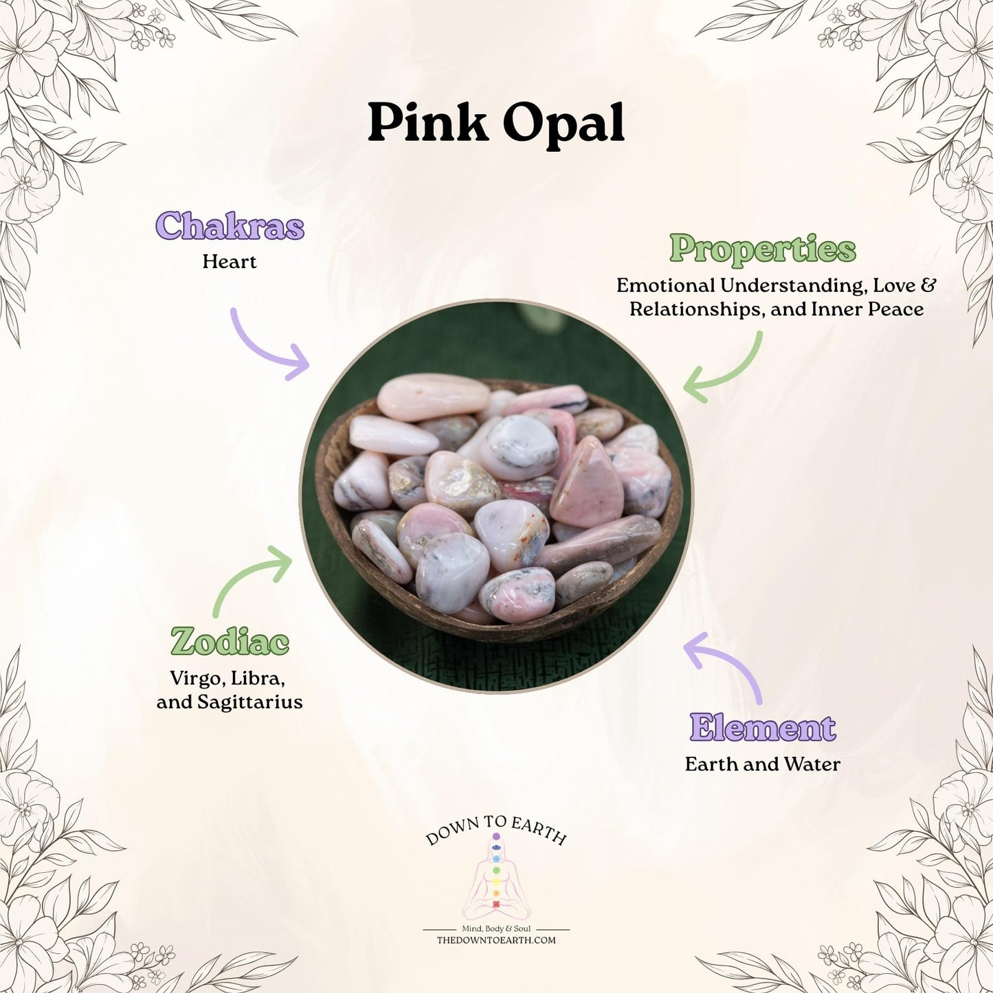 Down To Earth Pink Opal Natural Gemstone Bracelets, Chakra Crystal Healing Chip Stretch Bracelets, Gemstone Polished Irregular Crystals, Crystal Irregular Chips Beads Stretch Bracelets (Pink Opal)