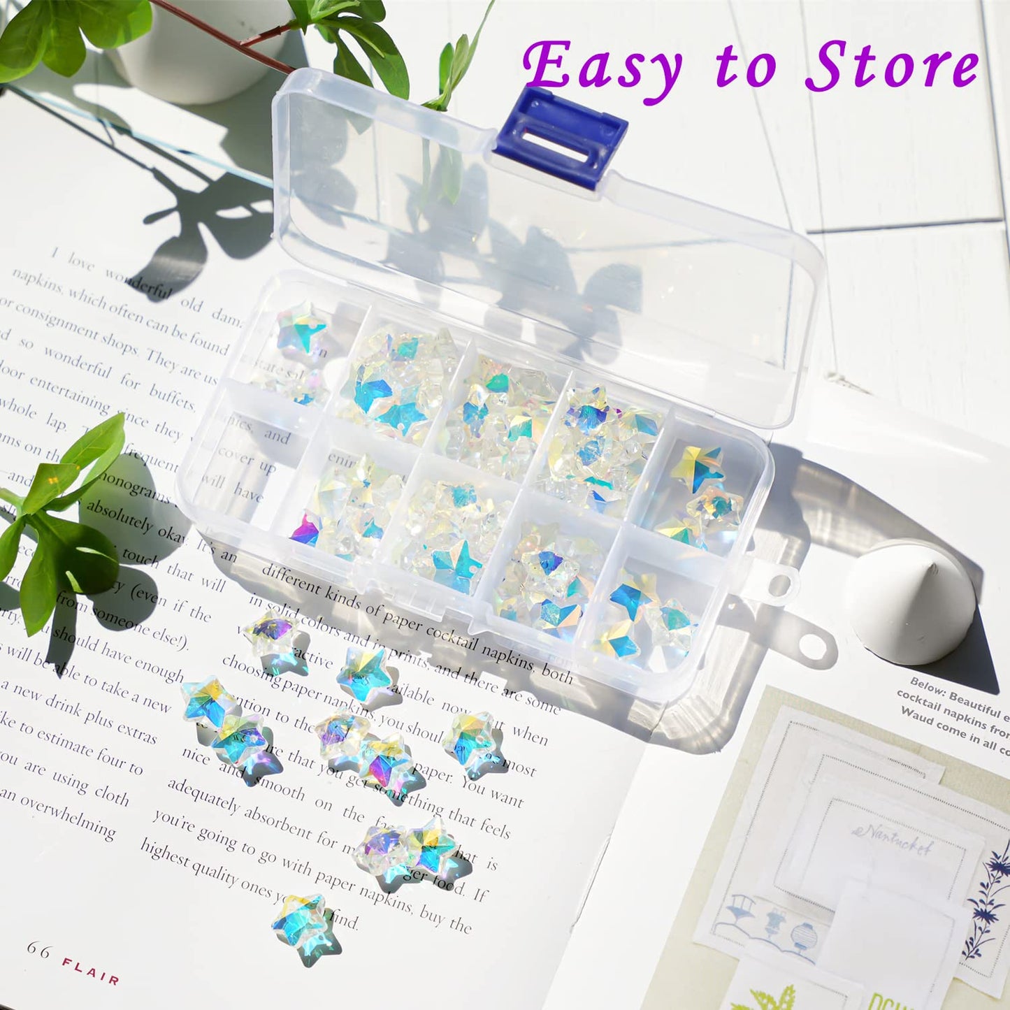 14mm 100pcs Suncatcher Crystal Star Beads, Multicolor Glass Beads Charms Pendants for DIY Bracelet Necklace Earrings Jewelry Making Home Chandelier Parts Lampwork Beads