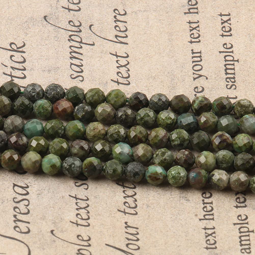 Song Xi 90pcs 4mm Natural Dragon Blood Gemstone Beads Faceted Round Loose Stone Beads for Jewelry Making