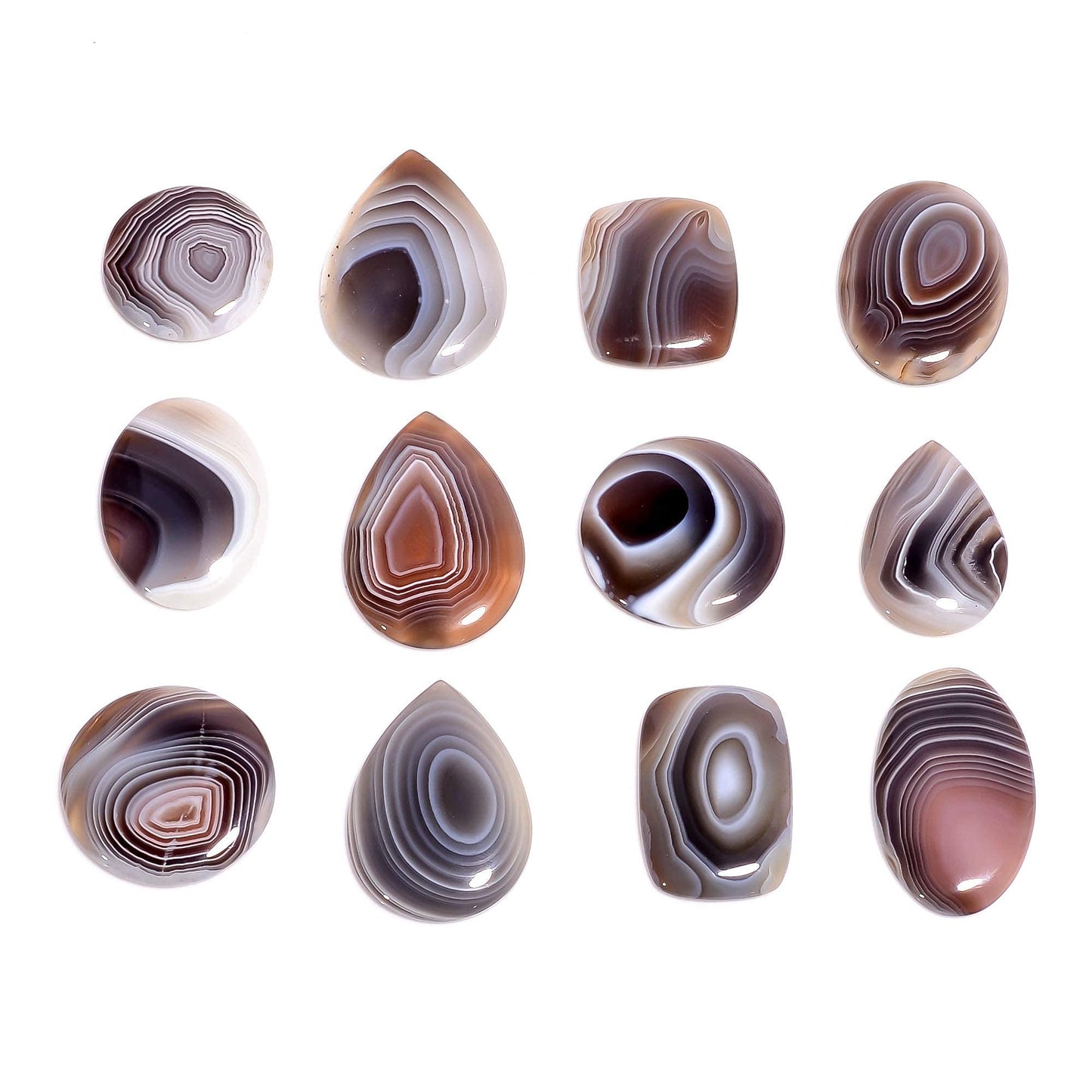 3pcs Natural Botswana Agate Gemstone Wholesale Cabochons Lot, Jewelry Making Loose Gemstone, Polished Home Decor Specimen, DIY, Wire Wrapping, Reiki, Healing Crystals, Bulk Gemstone Deal