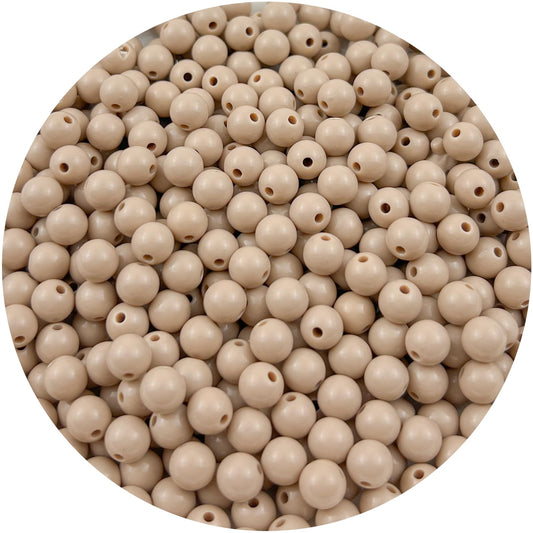 Mulutoo 400Pieces 8MM Acrylic Round Beads Round Acrylic Balls Chunky Beads Smooth Spacer Plastic Pastel Beads Craft Beads for Necklace and Bracelet Making Crafting Supplies(199-light Brown)