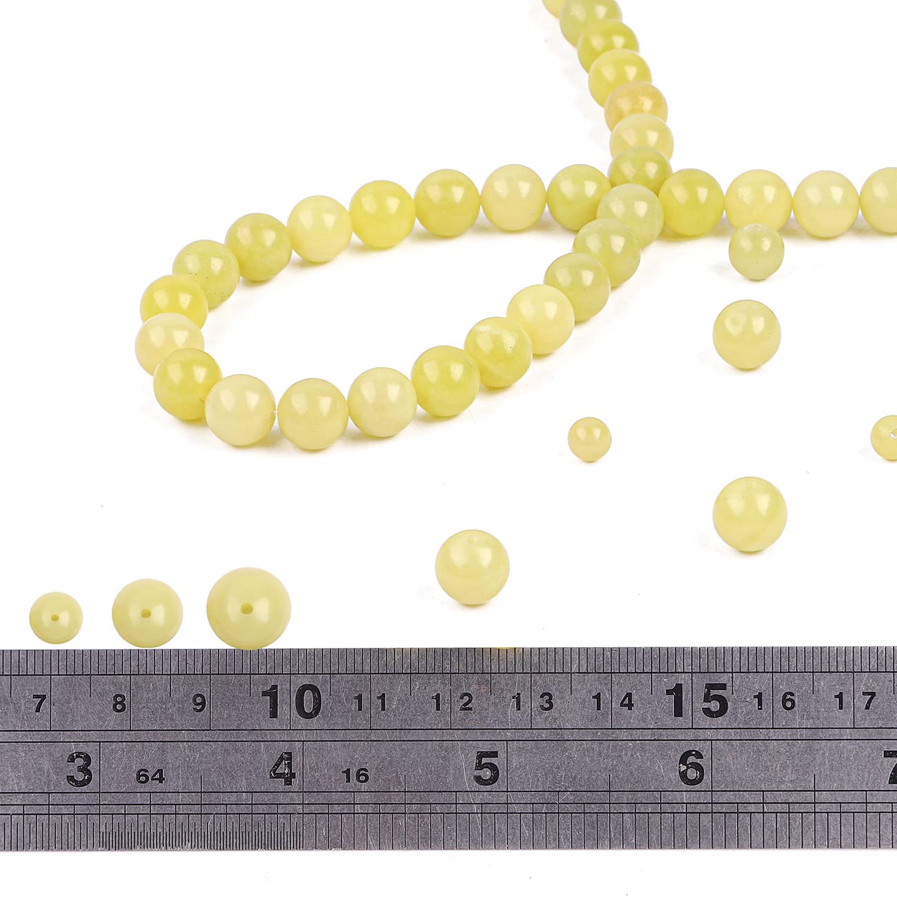 BEADIA Natural Lemon Jade Stone Round Loose Semi Gemstone Beads for Jewelry Making 10MM 38PCS