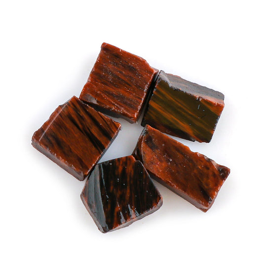 CRYSTALINES 5pcs Natural Raw Mahogany Obsidian Gemstone, Wholesale Rough Crystals, DIY-Jewelry Making, Bulk Loose Stones Supplies, Wire Wrapping, Birthstone, Gem Collection