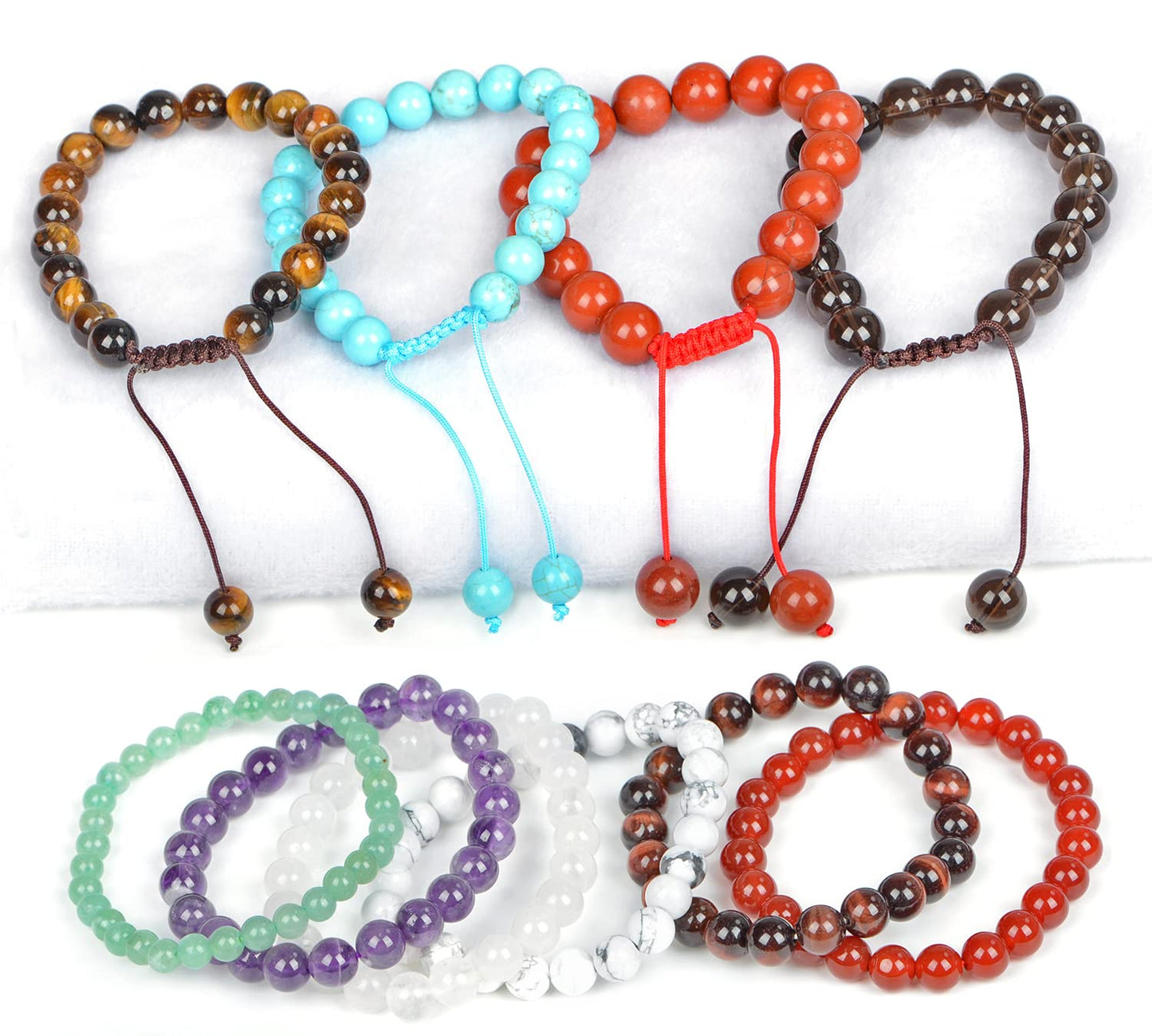 AD Beads Natural Gemstone Round Loose Beads 15" for Bracelet Necklace Earrings Jwelery Making Crafts DIY (10mm, Green Jade)