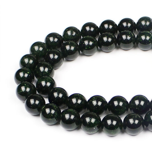 MJDCB Best Sellers Green Sand Stone Round Stone Beads for Jewelry Making DIY Bracelet Necklace (10mm)