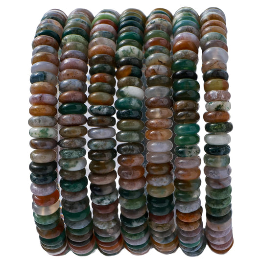 Natural Indian Agate Disk Stone Spacer Beads 6x2mm 38cm/str Flat Rondelle Loose Semi Gemstone Caps for Making Bracelets Necklace