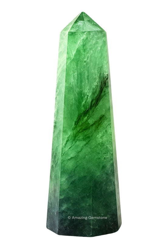 Amazing Gemstone Green Fluorite Crystal Towers - Natural Healing Crystal Point Obelisk for Reiki Healing and Crystal Grid (3" to 4" INCH)