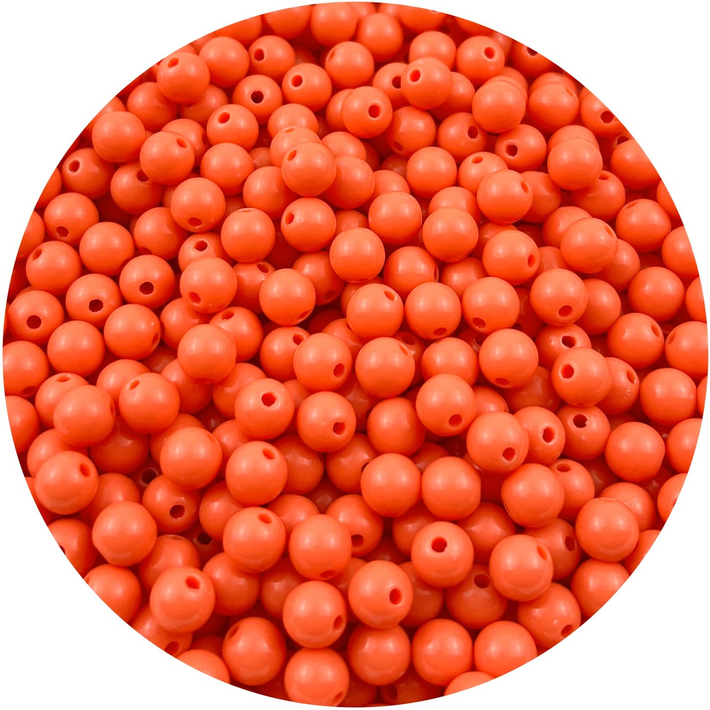 Mulutoo 400Pieces 8MM Acrylic Round Beads Round Acrylic Balls Chunky Beads Smooth Spacer Plastic Pastel Beads Craft Beads for Necklace and Bracelet Making Crafting Supplies(194-orange)