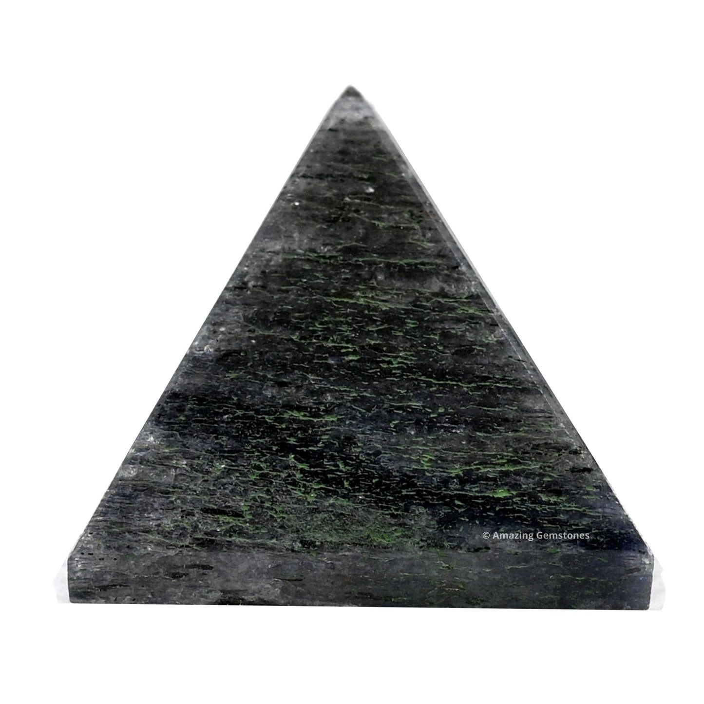 Amazing Gemstone Nuummite Pyramid Crystal Healing Stones - 1" Great Pyramid Figurine of Natural Stone Pyramid for Meditation, Reiki, Chakra Balancing and Crystal Pyramids Grid
