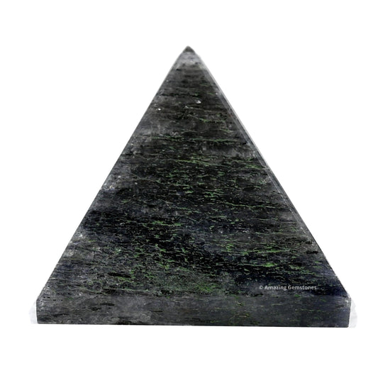Amazing Gemstone Nuummite Pyramid Crystal Healing Stones - 1" Great Pyramid Figurine of Natural Stone Pyramid for Meditation, Reiki, Chakra Balancing and Crystal Pyramids Grid