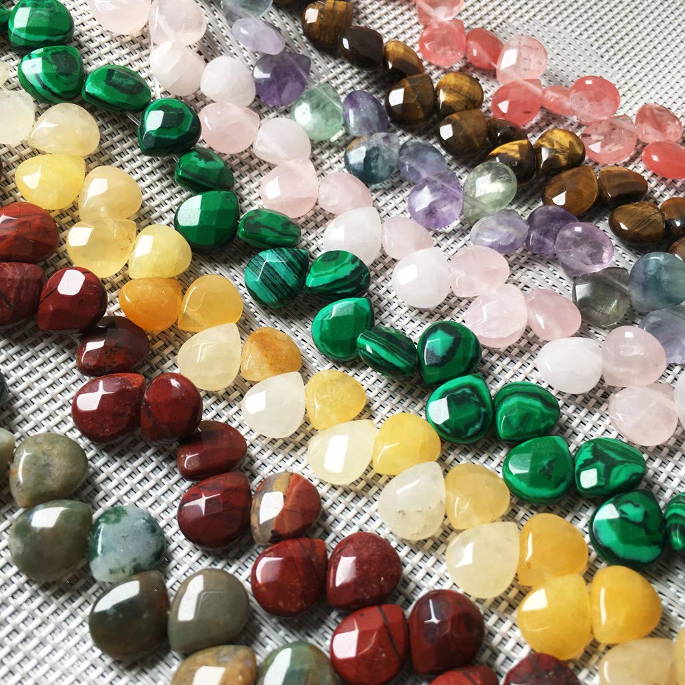 Natural Stone Beads Water Drop Shape Faceted Opal Loose Beads 10X12X5mm 7.9 inch for Jewelry Making