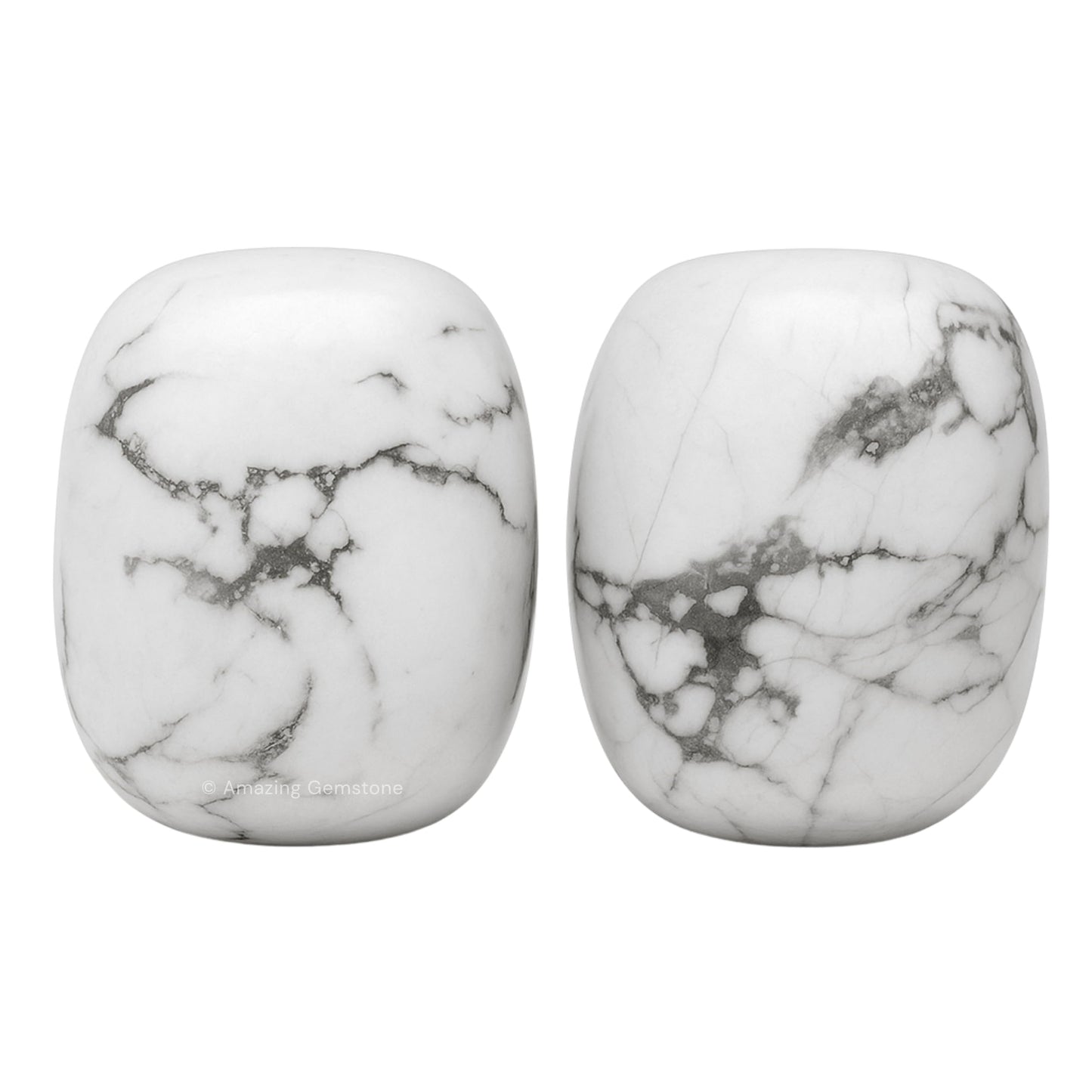 Amazing Gemstone Howlite Crystals and Healing Stones Tumbled - 1 oz Howlite Stone, Healing Stones for Energy Balance, Premium Polished Gems Rocks for Meditation and Wellness