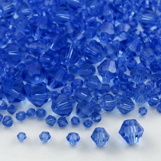 Pinhoollgo 1310pcs Bicone Crystal Glass Beads 2mm 3mm 4mm 6mm 8mm Faceted Crystal Spacer Beads for Bracelets Necklace Pendants Earrings DIY Jewelry Craft Making(Light Blue)
