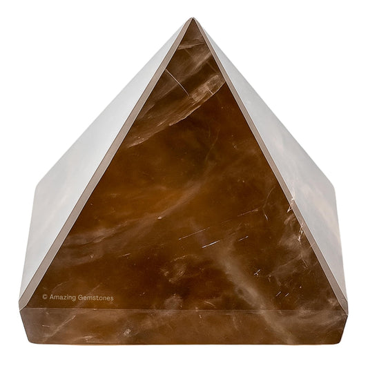 Amazing Gemstone Smoky Quartz Pyramid Crystal Healing Stones - 1" Great Pyramid Figurine of Natural Stone Pyramid for Meditation, Reiki, Chakra Balancing and Crystal Pyramids Grid