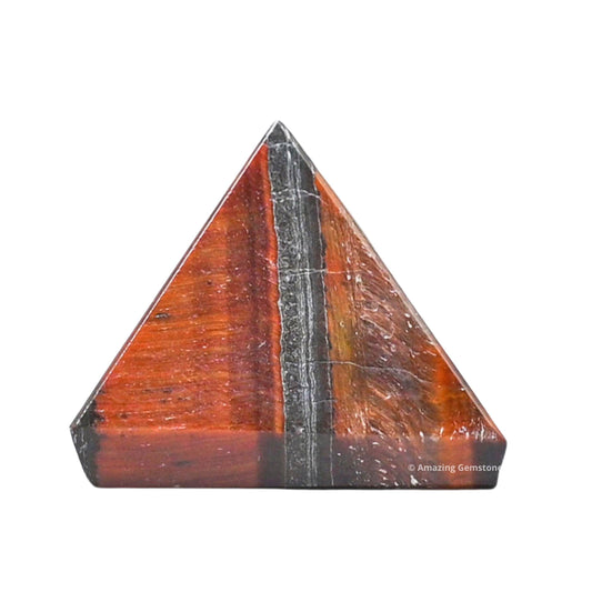 Amazing Gemstone Red Tiger Eye Pyramid Crystal Healing Stones - 1" Great Pyramid Figurine of Natural Stone Pyramid for Meditation, Reiki, Chakra Balancing and Crystal Pyramids Grid