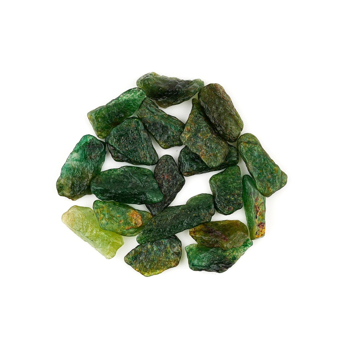 ColouredRocks 100 carats Green Aventurine Crystals, Raw Stones, Rough Gemstones, Jewelry Making Supply, Cabbing, Polishing, Cutting, DIY, Crafts (16-18pcs) (10-15mm)