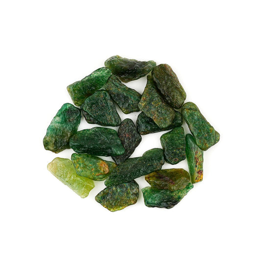 ColouredRocks 100 carats Green Aventurine Crystals, Raw Stones, Rough Gemstones, Jewelry Making Supply, Cabbing, Polishing, Cutting, DIY, Crafts (16-18pcs) (10-15mm)