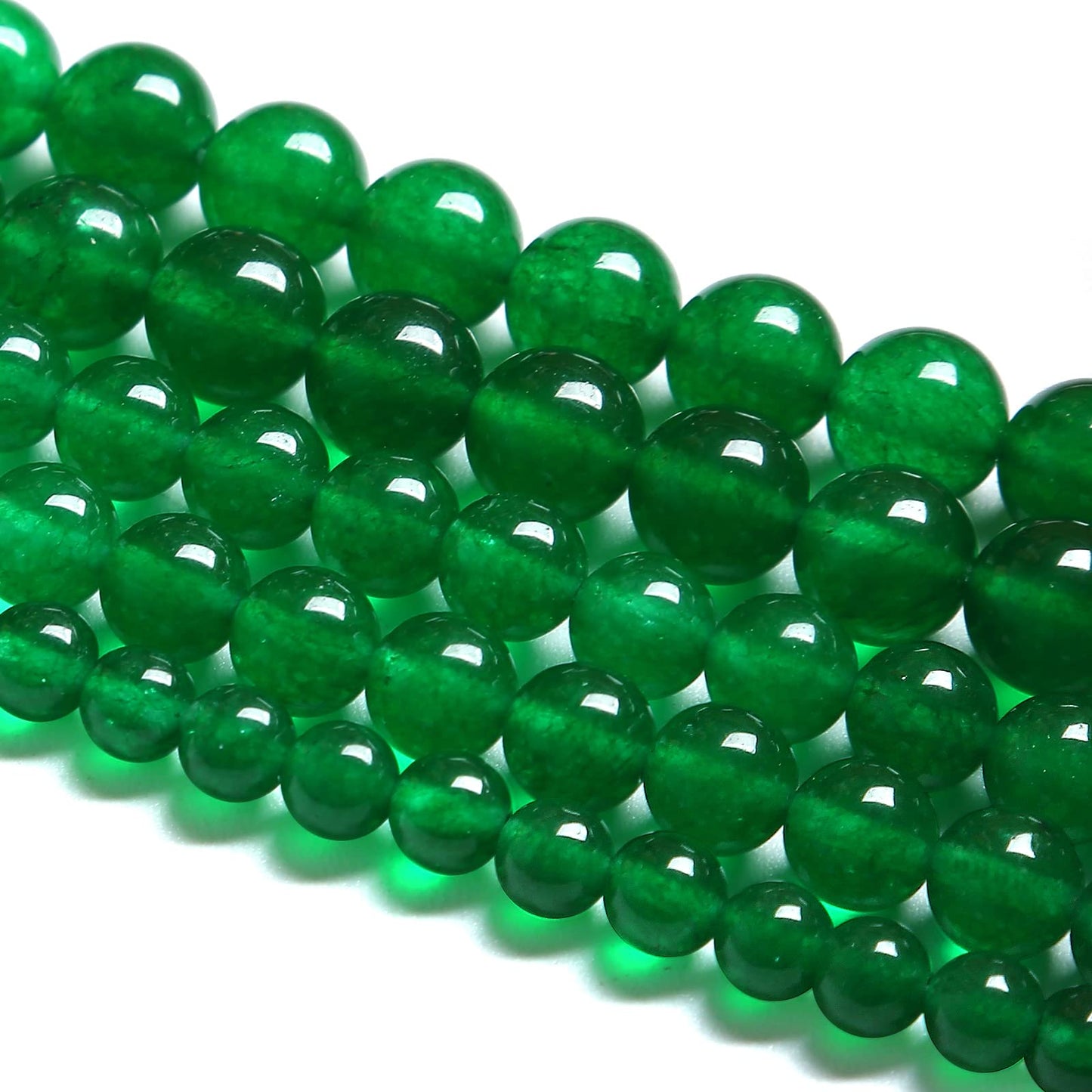 6MM 60PCS Natural Green Jade Stone Chalcedony Beads for Jewelry Making DIY Bracelet Crystal 1 Strand