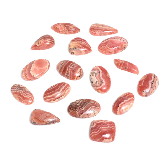 GEMKORA 3pcs Natural Pink Rhodochrosite Cabochon Gemstones Wholesale Lot Jewelry Making, Loose Crystals Supply, Healing Stones, Mix Pack, Crystals, Bulk Deal, Stones, 18 to 25mm