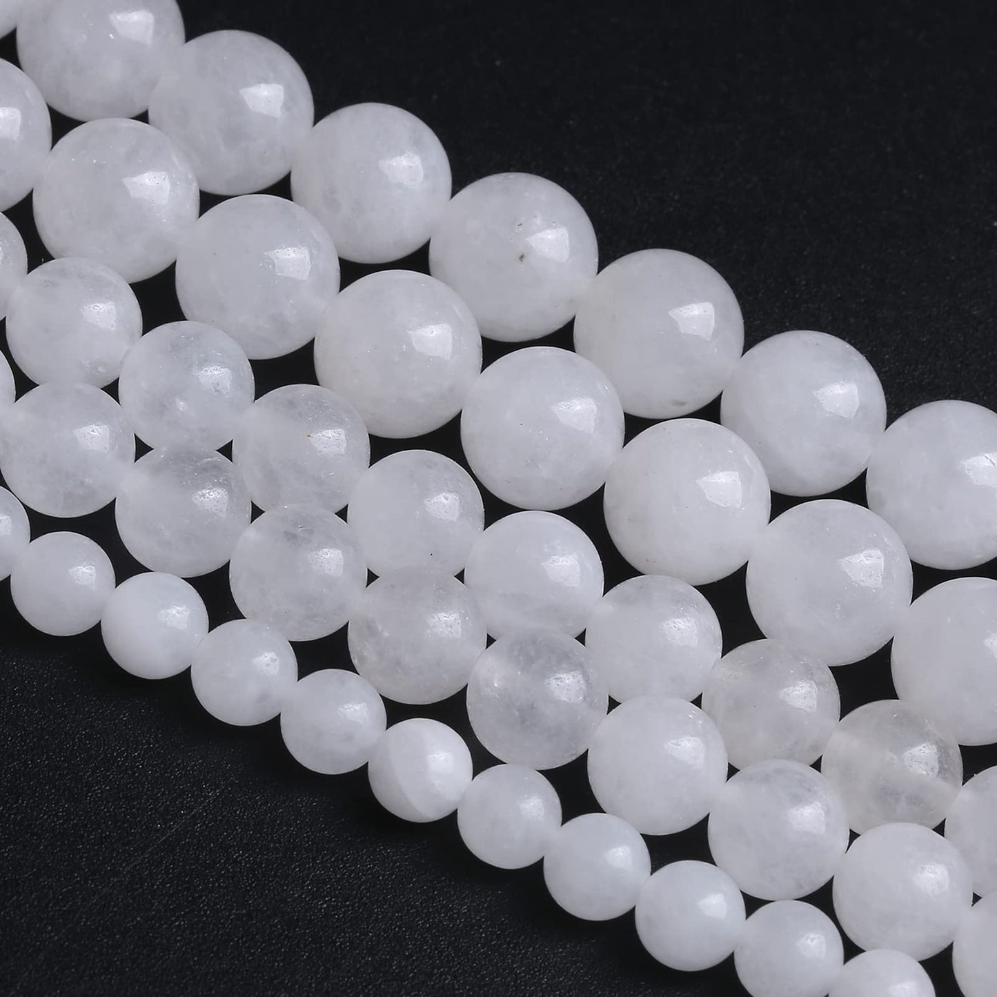 12MM 32PCS Natural Stone White Jade Loose Beads for Jewelry Making DIY Bracelet