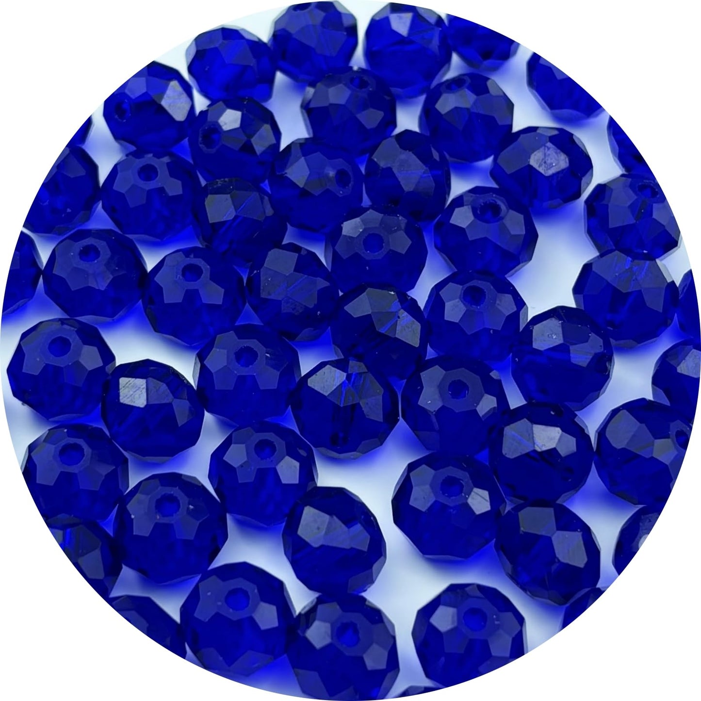 YUEXIGO 500pcs 4mm Crystal Glass Beads for Jewelry Making, Faceted Rondelle Glass Spacer Beads for Wind Chimes Bracelet Earring Necklace DIY Craft(Dark Blue)