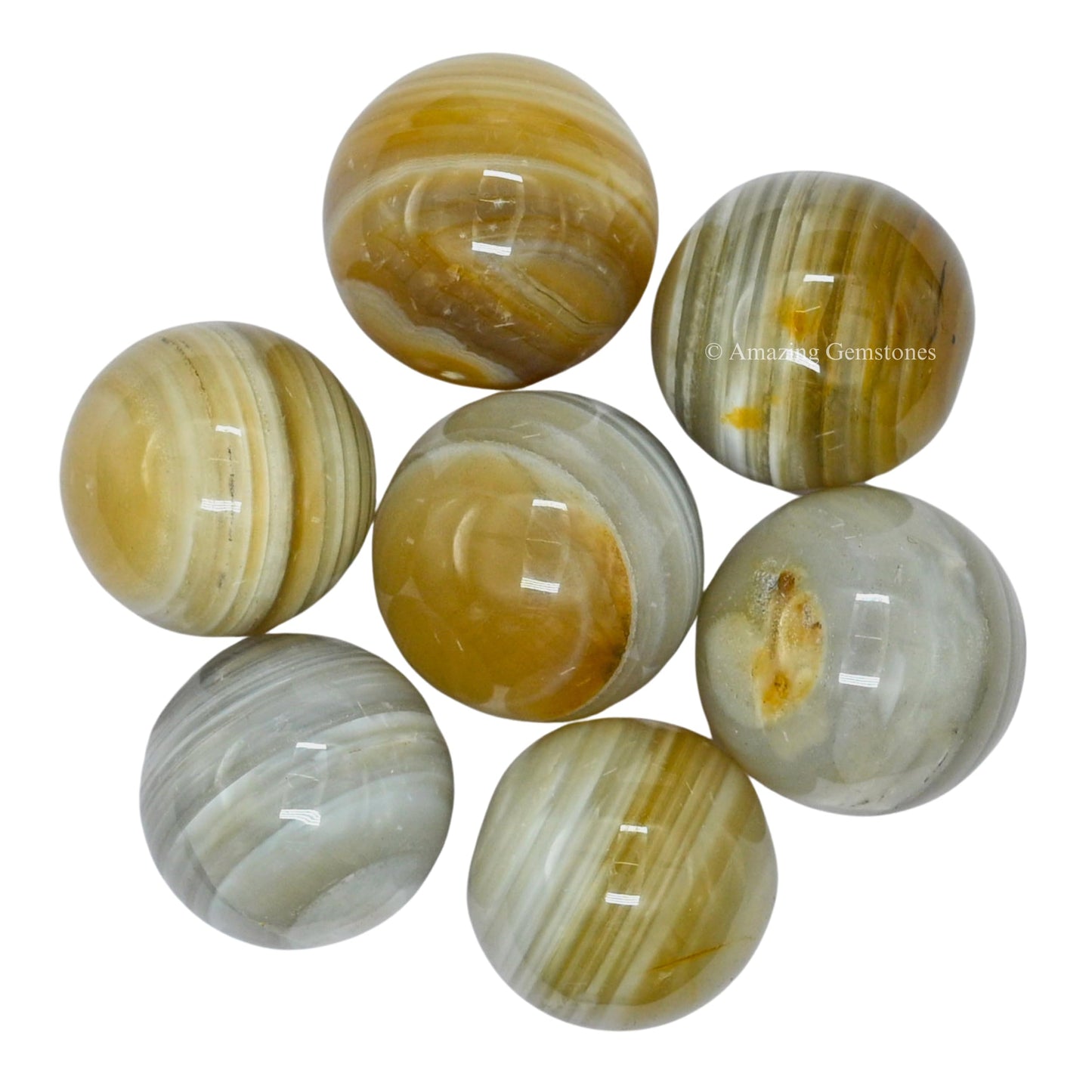 Amazing Gemstone Lace Agate Crystal Ball - 1" Inches Crystal Sphere Meditation Balls for Witchcraft and Decorative Balls - Crystals and Healing Stones Beginners Gift (Pack of 1)