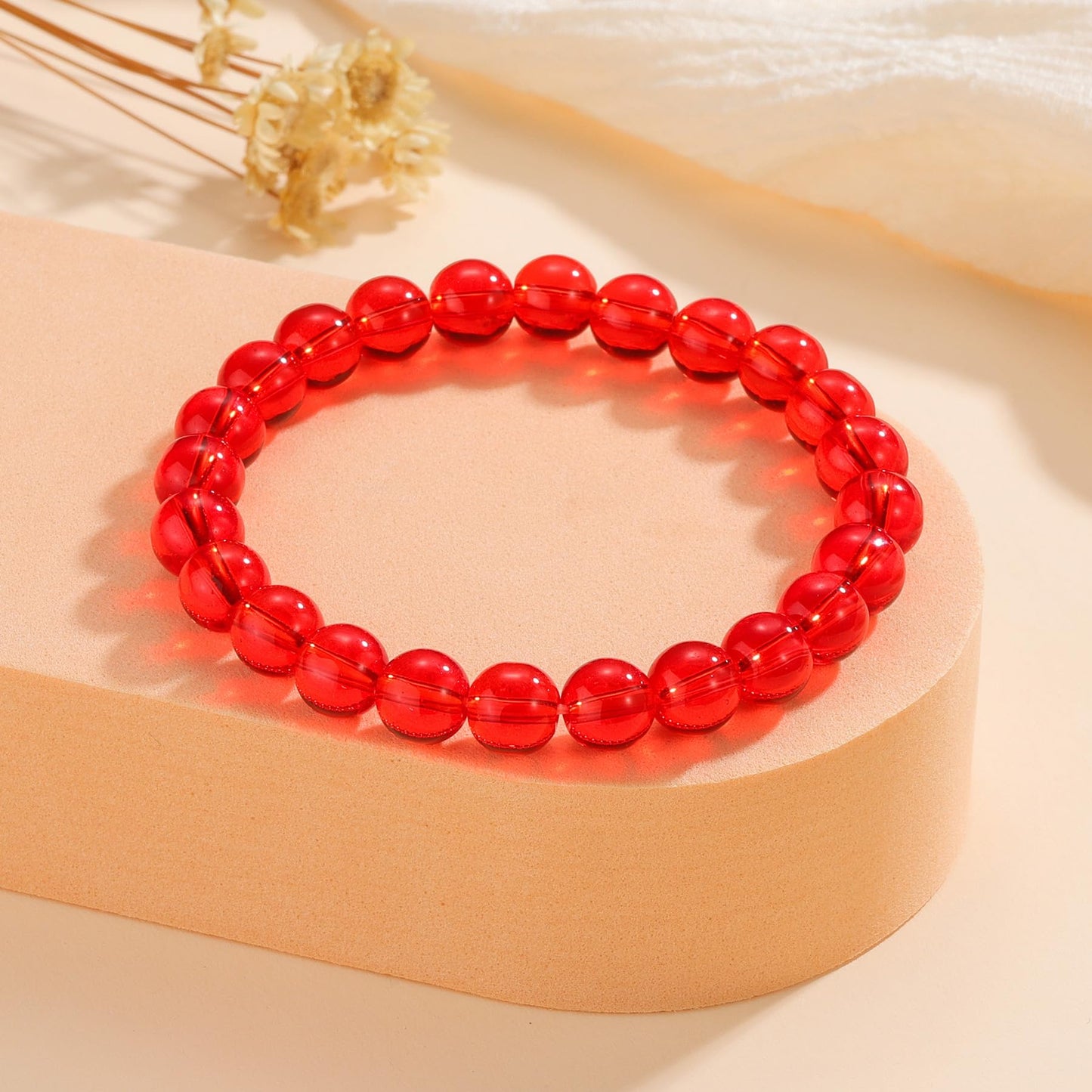Udolfly Womens Crystal Beaded Bracelets for Women Men Protective Energy Bracelet Natural Gemstone Bead Bracelet 6mm Carnelian
