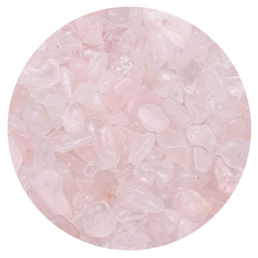 Youngbling Natural Chip Stone Beads 450 Pcs 5-8mm Healing Crystal Irregular Gemstone Drilled Lose Rocks Rose Quartz Beads for Bracelet Jewelry Making