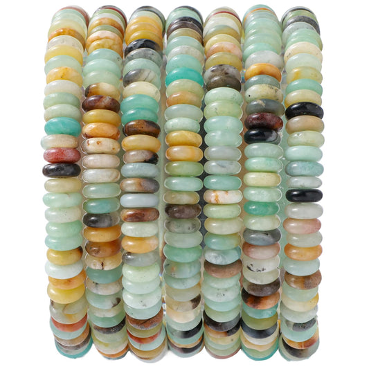 Natural Amazonite Disk Stone Spacer Beads 6x2mm 38cm/str Flat Rondelle Loose Semi Gemstone Caps for Making Bracelets Necklace