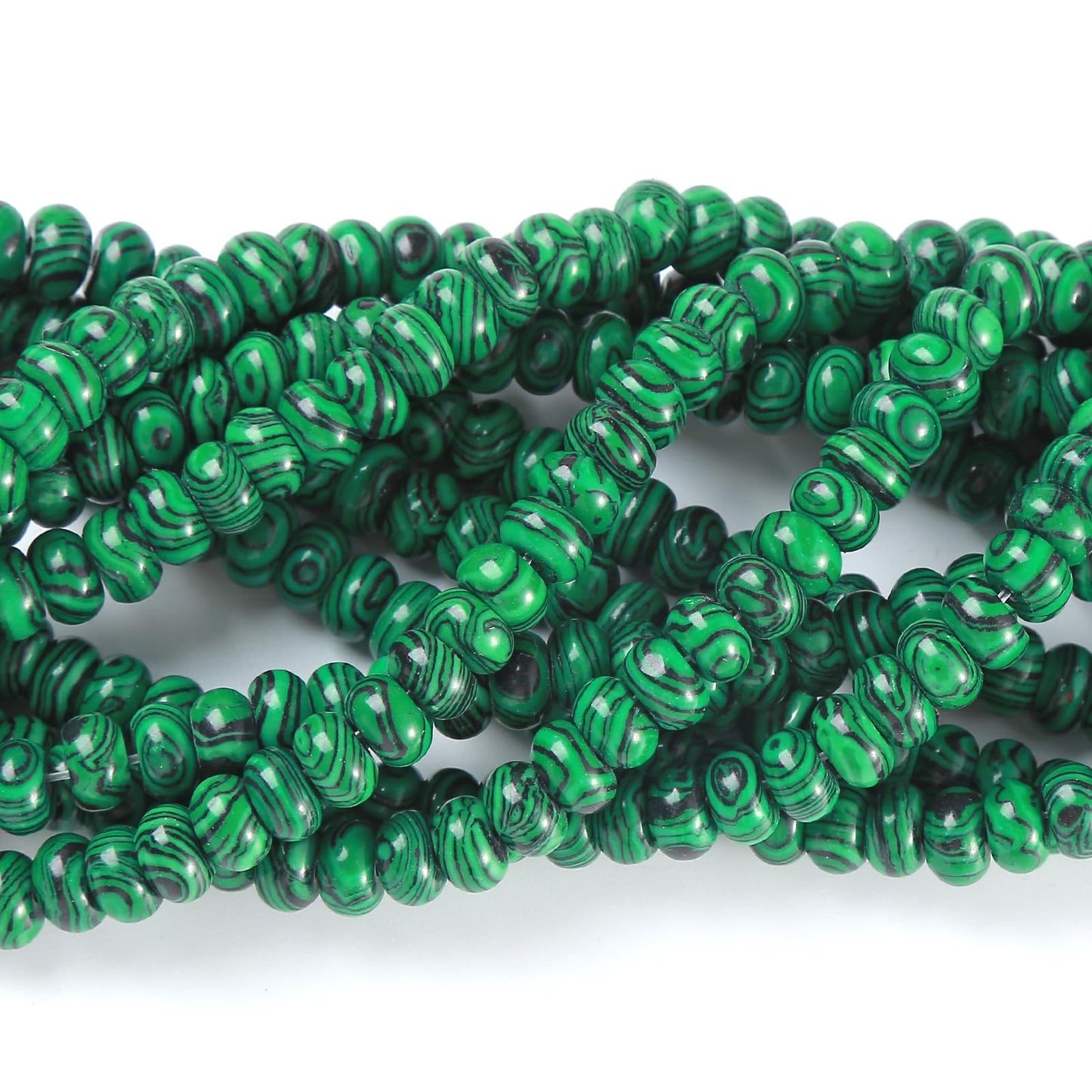 5x8MM 72PCS Malachite Tube Rondelle Abacus Disk Spacer Loose Beads for Jewelry Making