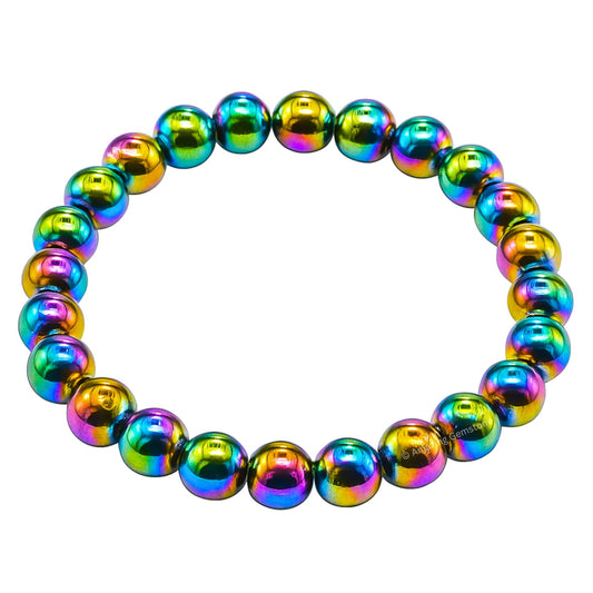 Amazing Gemstone Crystal Bracelet for Women Men's Gifts - Protection Healing Crystal Bracelet - 8mm Gemstone Beaded Stretchable Bracelet Pulseras Para Hombres Mujer Stocking Stuffers Mothers Day Gift (Mystic hematite)