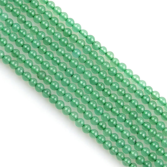 MJDCB 320pcs Natural Small Stone Beads 2mm Green Aventurine Round Smooth Loose Gemstone Bead for Jewelry Making Bracelets Earrings Necklaces Accessories