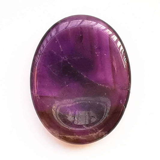 Bacatgem 1 Pcs Natural Amethyst Crystal Thumb Worry Stone,Stress Relax Healing Reiki Crystal Pocket Palm Stones