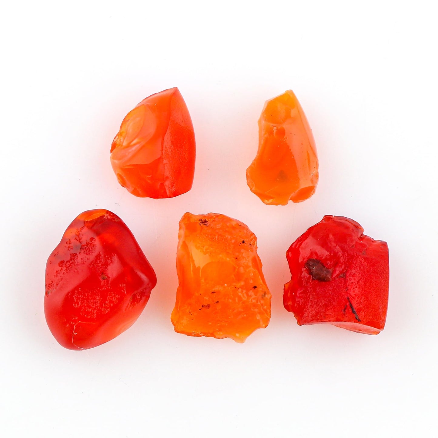 CRYSTALINES (5pcs) Natural Raw Mexican Fire Opal Gemstones, Wholesale Rough Stones, Loose Bulk Supply, DIY Jewelry Making, Healing Crystals, October Birthstone, Gem Collection