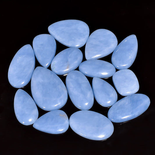 Natural Angilite Gemstone- Healing Crystals for DIY Jewelry Making -Loose Natural Cabochon -Perfect for Crafting Unique Jewelry Designs (5 pcs, 25-35 mm)