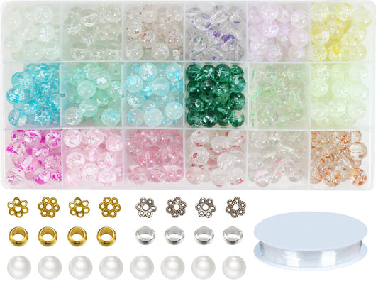 Pamir Tong 10mm Colored Glass Beads for Jewelry Making-700pcs Round Smooth Beads Spacer Bracelet Loose Beads Accessories for Making Earring, Necklaces, DIY Crafts & Gifts #366