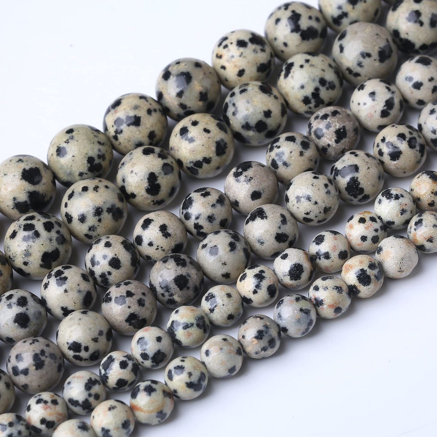 36PCS 10MM Natural Dalmatian Jasper Stone Beads Energy Healing Beads for DIY Jewelry Bracelet Necklace Making for Jewelry Making15Inch