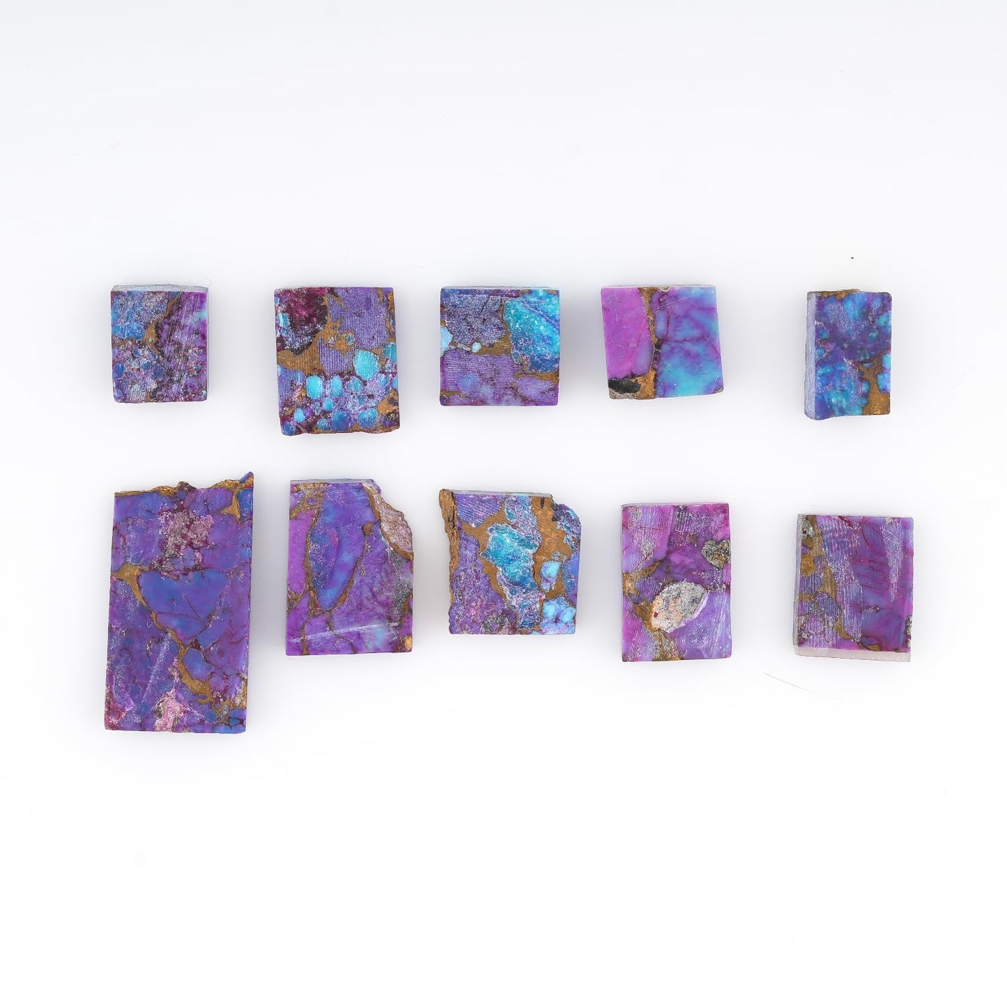 ColouredRocks (10pcs) PURPLE TURQUOISE (6-10 mm size) Raw Crystals, Raw Stones, Rough Gemstones, Jewelry Making Supply, Cabbing, Polishing, Cutting, DIY, Crafts