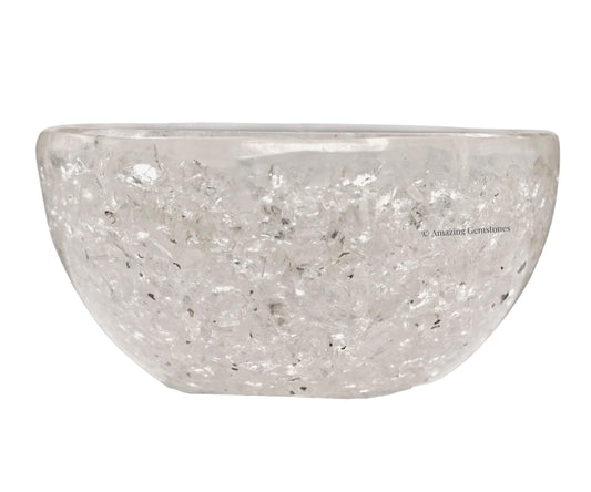 Amazing Gemstone Clear Quartz Orgonite Orgone Crystal Gemstone Bowl - 2" Orgonite Clear Quartz Crystal Bowl for Meditation, Crystals and Healing Stones Gift and Protection