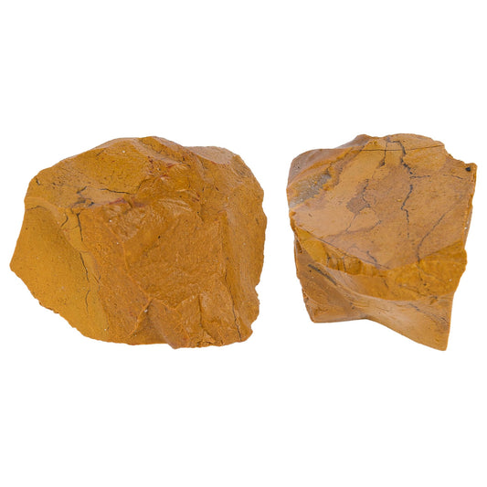 ANAYA AGATE Yellow Jasper 2 Pcs Raw Crystals Rough Gemstones w/Authenticity Card, Velvet Pouch - Large 1.25–2.0" Raw Stones for Tumbling, Cabbing, Polishing, Cutting Natural Healing Crystals for Home Decor, DIY Stones