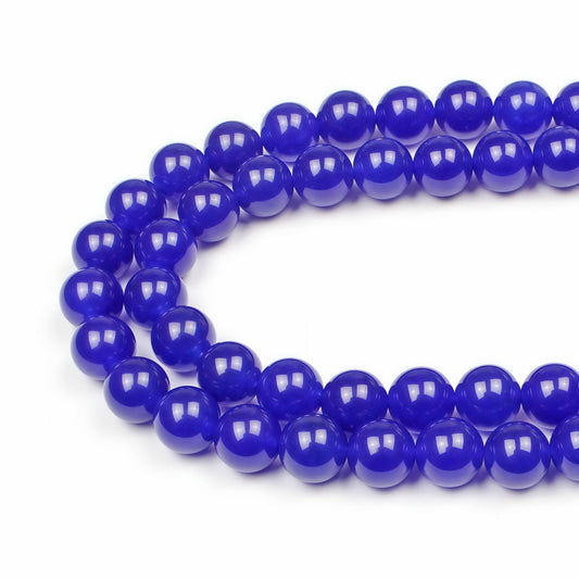 MJDCB Natural Stone Beads Sapphire Jade Round Loose Beads for Jewelry Making DIY Bracelet Necklace (12mm)