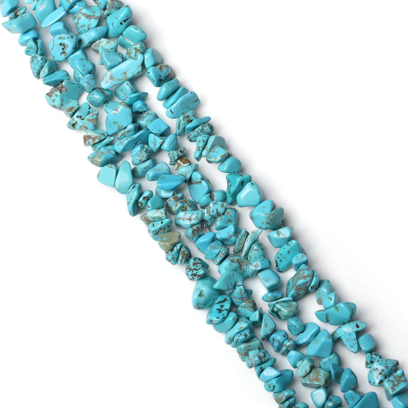 LAIDANLA Blue Turquoise 400pcs Natural Chip Stone Beads 5-8mm Healing Crystal Irregular Gemstones Drilled DIY Loose Rocks Bead Crystal for Bracelet Earrings Necklace Jewelry Making Crafting