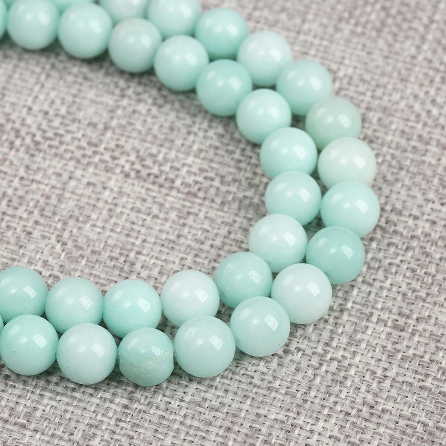 120PCS 6MM Natural Stone Amazonite Chalcedony Loose Beads for Jewelry Making DIY Bracelet Necklace 2 Strands