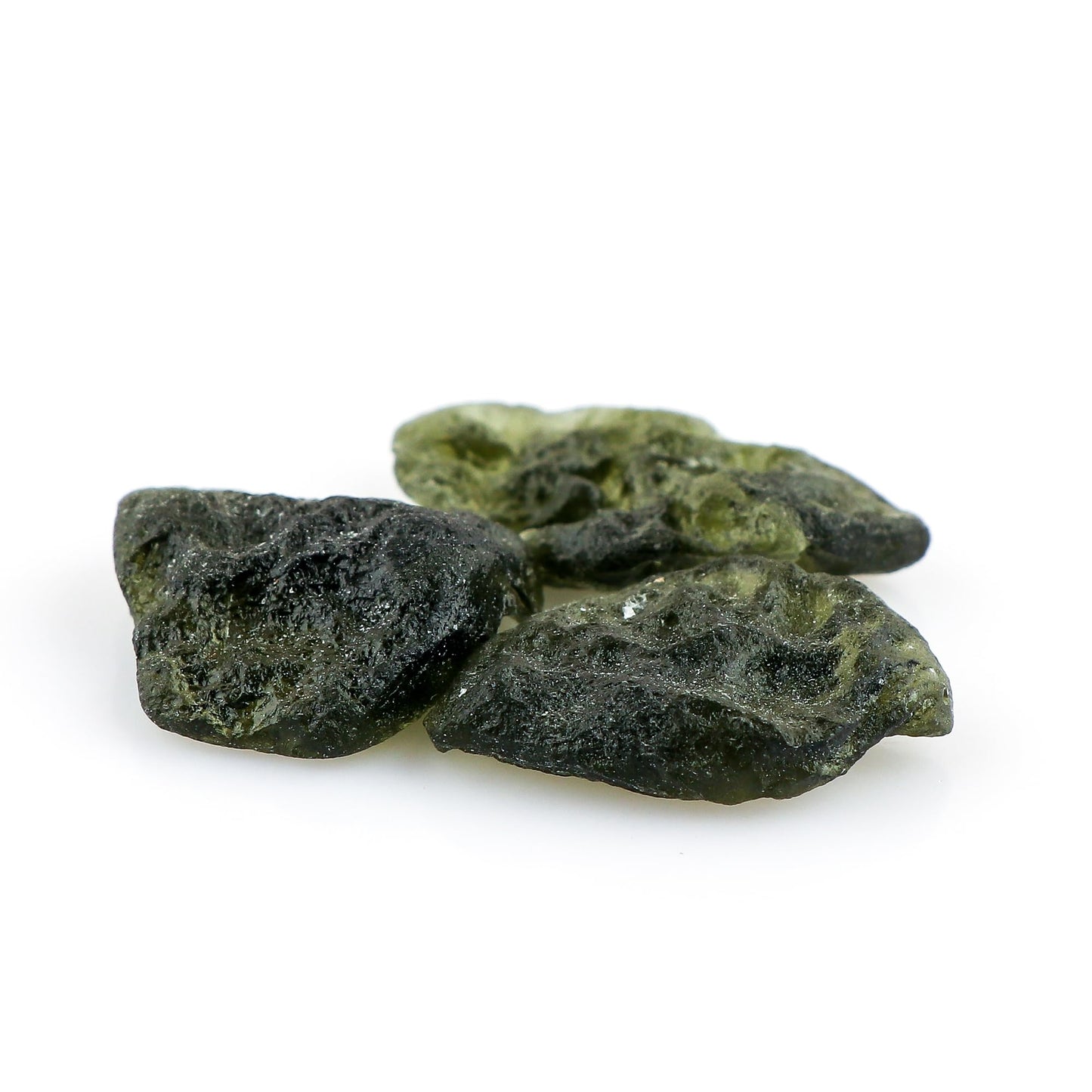 CRYSTALIS 3pcs, 20-25mm Raw Synthetic Moldavite, High Grade Loose Gemstone Wholesale Bulk Rough Jewelry Making Supply, Chakra Stones, Wire Wrapping, DIY, Gem Collection