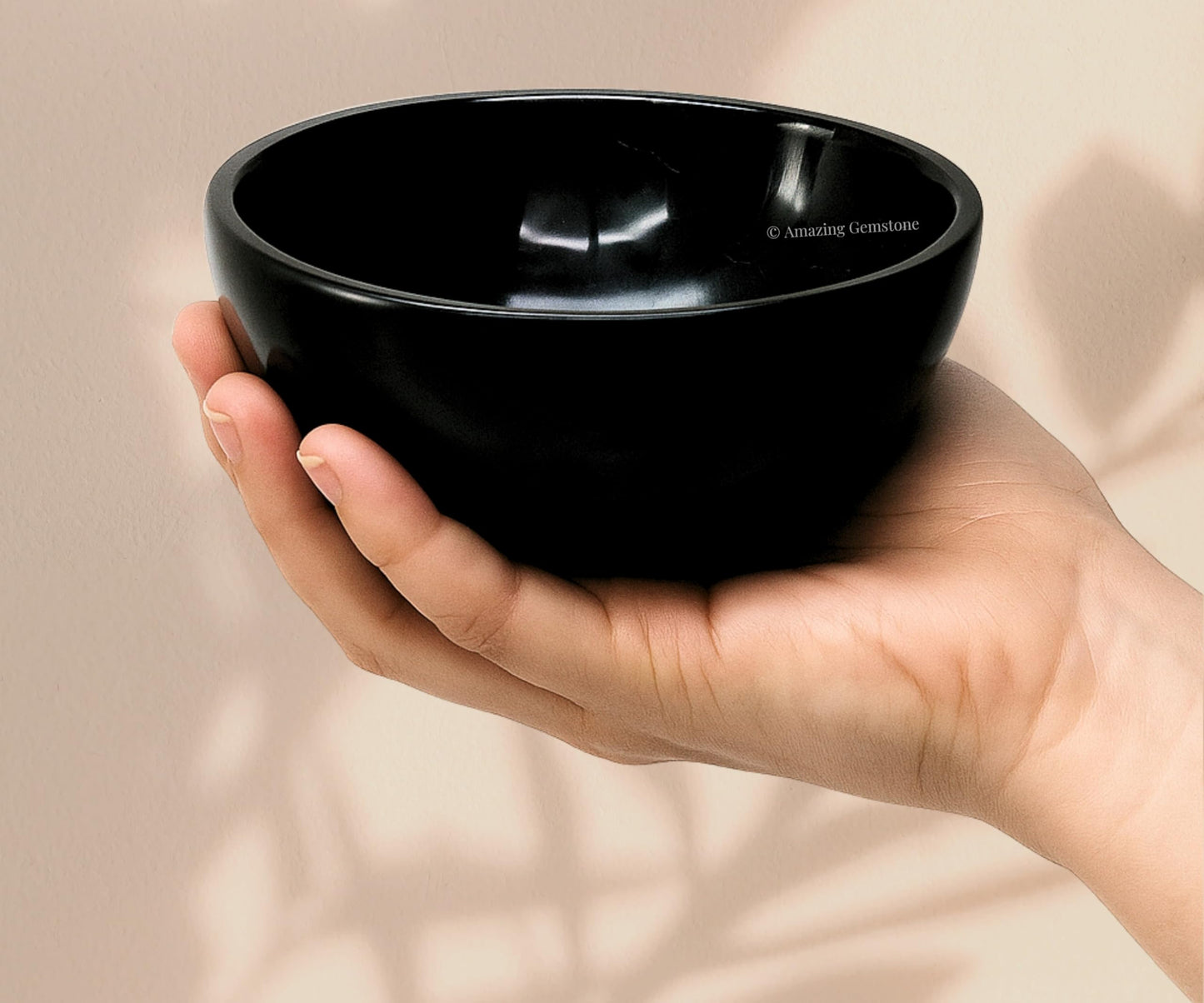 Black Tourmaline Crystal Bowl - 3 Inch Decorative Bowls for Room and Home Decor - Gemstone Healing Crystals for Elegant Display, Positive Energy Balance and Gift