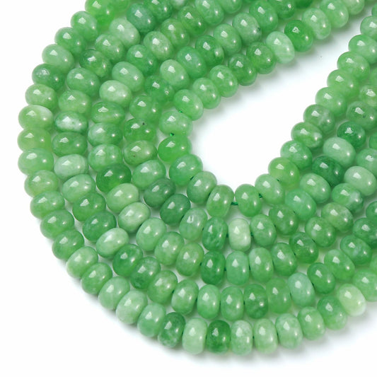 5x8MM 72PCS Green Jade Tube Rondelle Abacus Disk Spacer Loose Beads for Jewelry Making Bracelet DIY Accessories